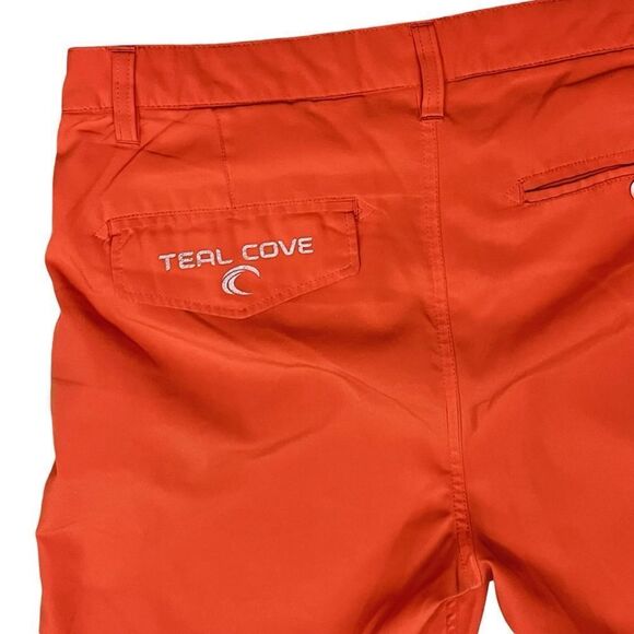 Teal Cove Swim Surf Orange Men’s Shorts Stretch Hybrid Zip Sz 32 - Picture 5 of 9